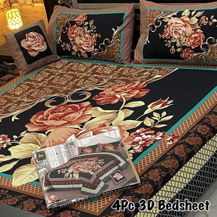 𝟰 𝗣𝗰𝘀 𝗖𝗿𝘆𝘀𝘁𝗮𝗹 𝗖𝗼𝘁𝘁𝗼𝗻 𝗣𝗿𝗶𝗻𝘁𝗲𝗱 𝗗𝗼𝘂𝗯𝗹𝗲 𝗕𝗲𝗱𝘀𝗵𝗲𝗲𝘁