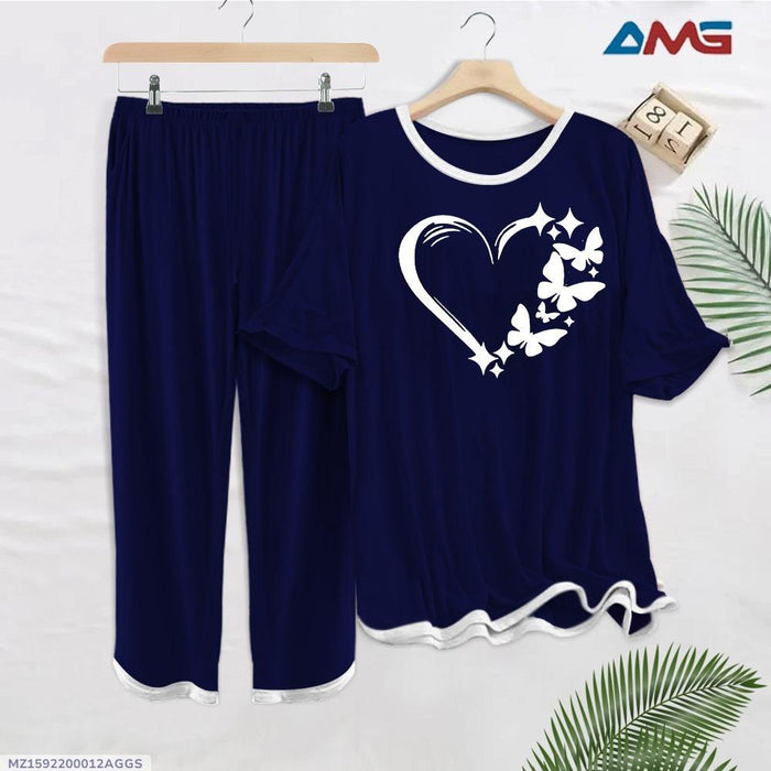 𝟮 𝗣𝗰𝘀 𝗪𝗼𝗺𝗲𝗻'𝘀 𝗦𝘁𝗶𝘁𝗰𝗵𝗲𝗱 𝗣𝗿𝗶𝗻𝘁𝗲𝗱 𝗡𝗶𝗴𝗵𝘁 𝗦𝘂𝗶𝘁