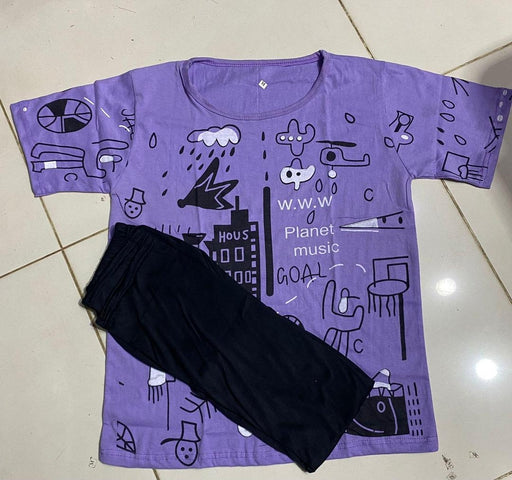 𝟮 𝗣𝗰𝘀 𝗪𝗼𝗺𝗲𝗻'𝘀 𝗦𝘁𝗶𝘁𝗰𝗵𝗲𝗱 𝗖𝗼𝘁𝘁𝗼𝗻 𝗝𝗲𝗿𝘀𝗲𝘆 𝗣𝗿𝗶𝗻𝘁𝗲𝗱 𝗡𝗶𝗴𝗵𝘁 𝗦𝘂𝗶𝘁