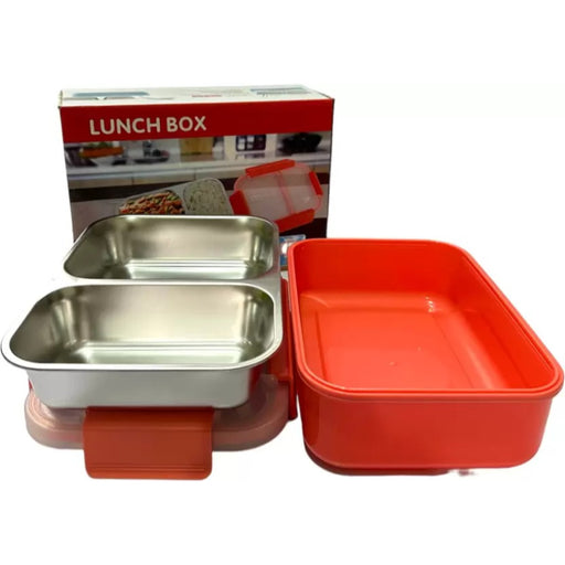 𝗗𝘂𝗮𝗹-𝗖𝗼𝗺𝗽𝗮𝗿𝘁𝗺𝗲𝗻𝘁 𝗟𝗲𝗮𝗸-𝗣𝗿𝗼𝗼𝗳 𝗦𝘁𝗮𝗶𝗻𝗹𝗲𝘀𝘀 𝗦𝘁𝗲𝗲𝗹 𝗟𝘂𝗻𝗰𝗵 𝗕𝗼𝘅 𝗳𝗼𝗿 𝗞𝗶𝗱𝘀 𝗮𝗻𝗱 𝗢𝗳𝗳𝗶𝗰𝗲