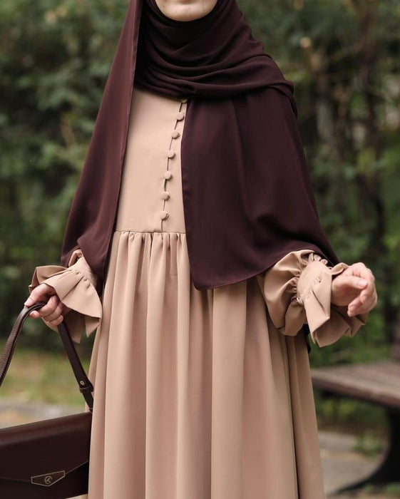 Georgette Plain Abaya With Stoller