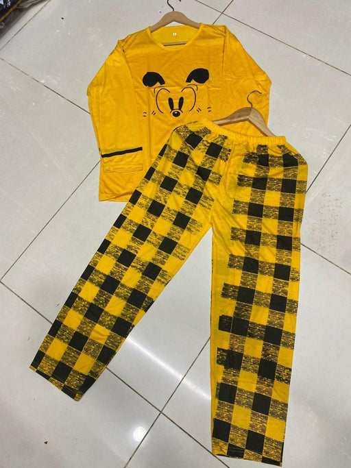 𝟮 𝗣𝗰𝘀 𝗪𝗼𝗺𝗲𝗻'𝘀 𝗦𝘁𝗶𝘁𝗰𝗵𝗲𝗱 𝗖𝗼𝘁𝘁𝗼𝗻 𝗝𝗲𝗿𝘀𝗲𝘆 𝗣𝗿𝗶𝗻𝘁𝗲𝗱 𝗡𝗶𝗴𝗵𝘁 𝗦𝘂𝗶𝘁